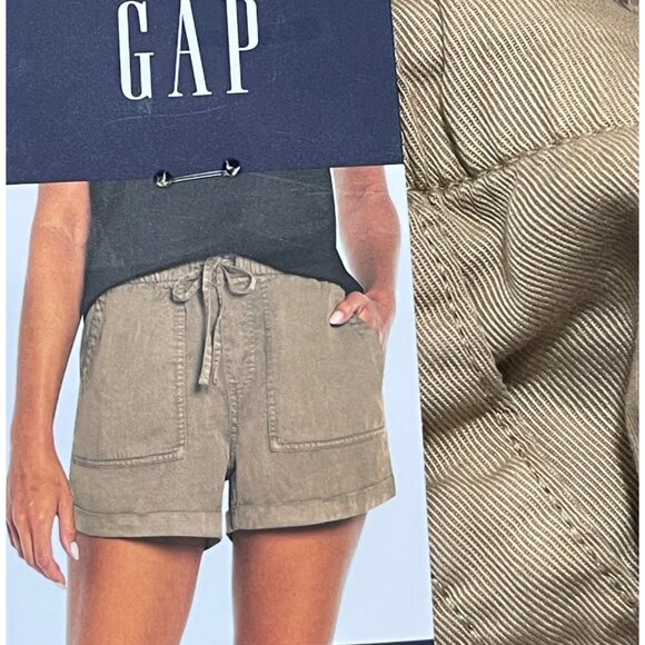 2 Pair Gap Tencel Shorts Rolled Hem Tan Black Size XL Extra Large Women's Lyocel - Picture 9 of 13